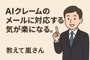 教えて嵐さん！AIでクレーム対応すると、心が軽くなる〜まずは“助かった”を一度体験してみよう〜