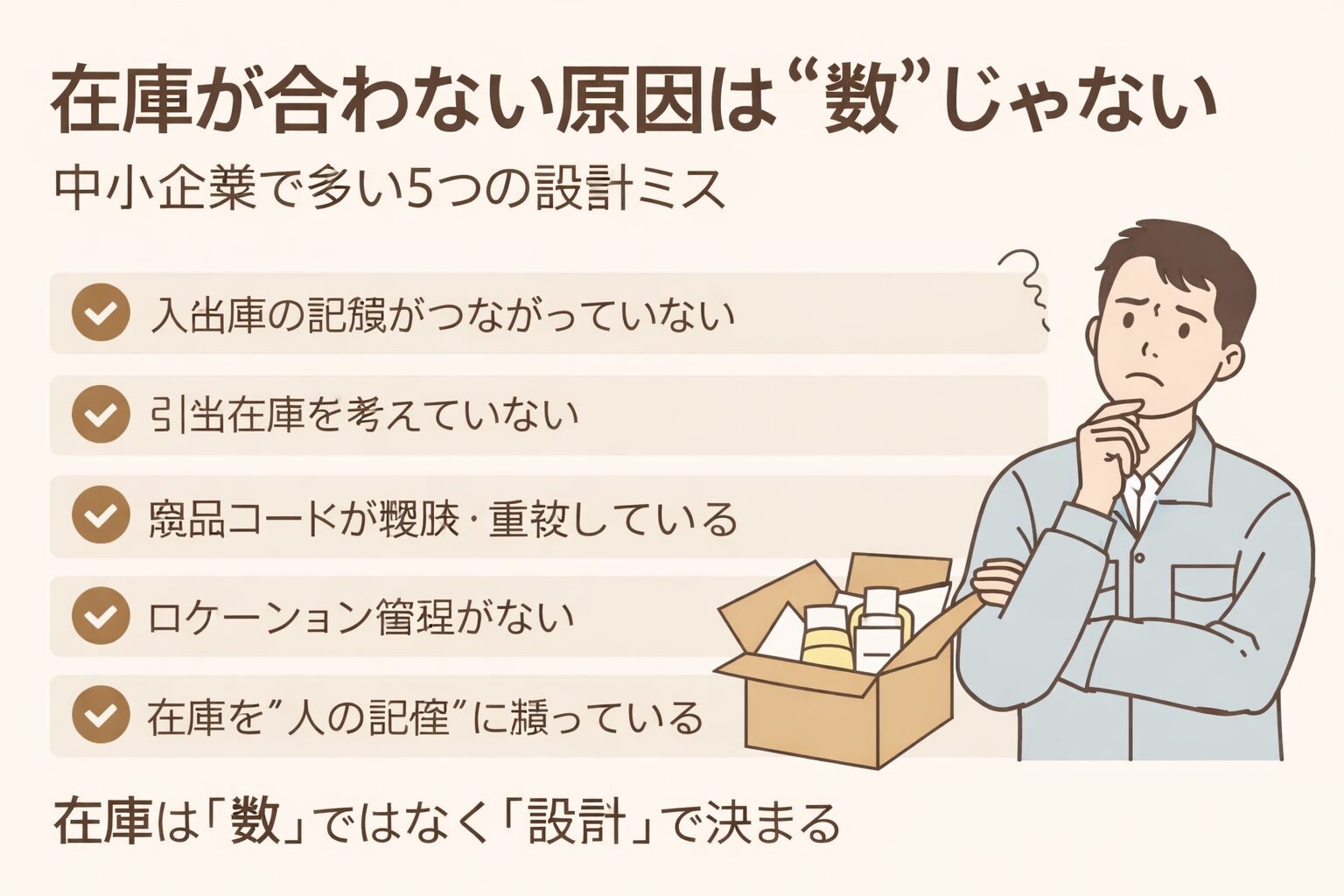教えて嵐さん！在庫が合わない原因は“数”じゃない｜中小企業で多い5つの設計ミス