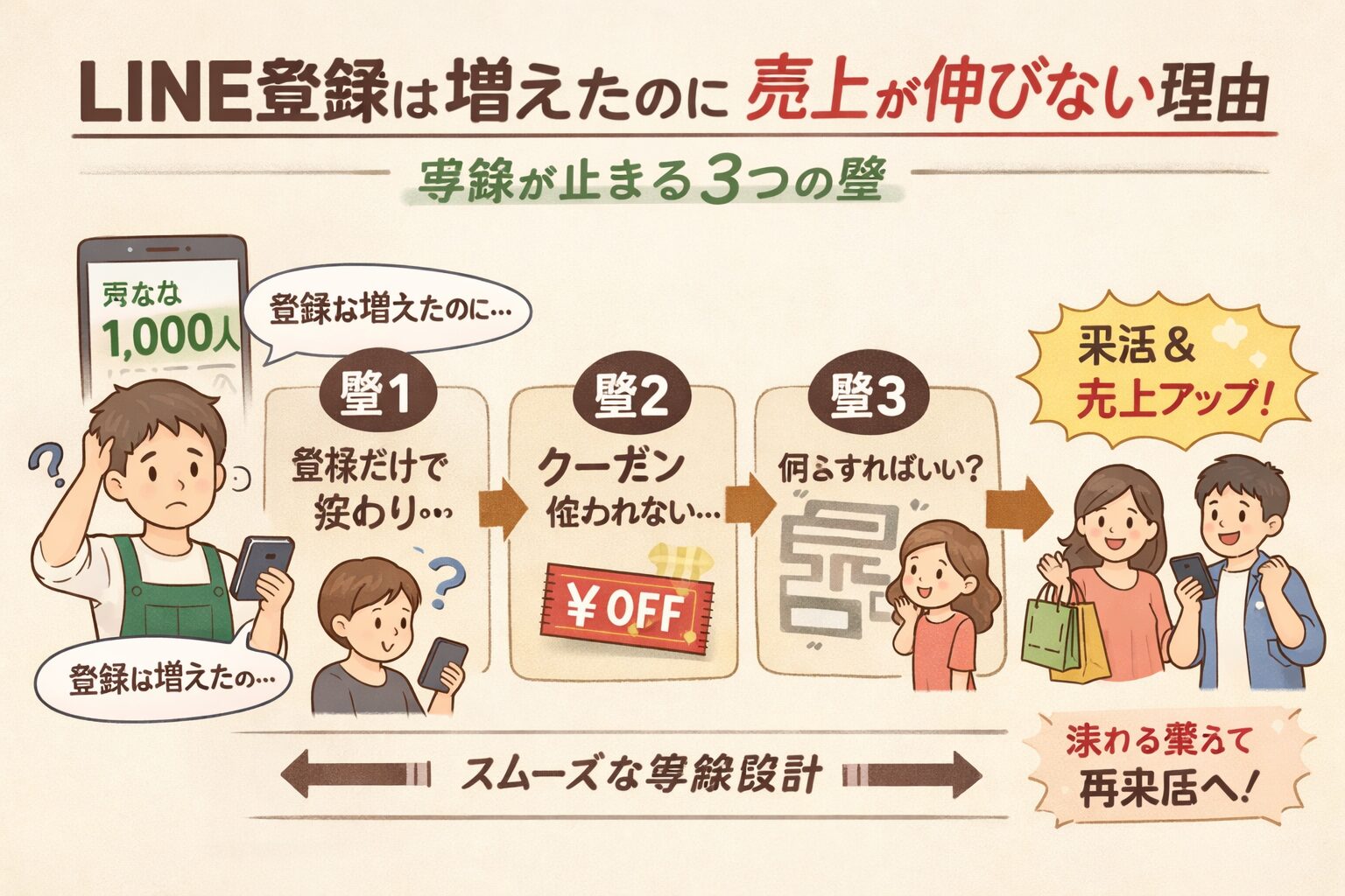 教えて嵐さん！LINE登録は増えたのに売上が伸びない理由｜導線が止まる3つの壁