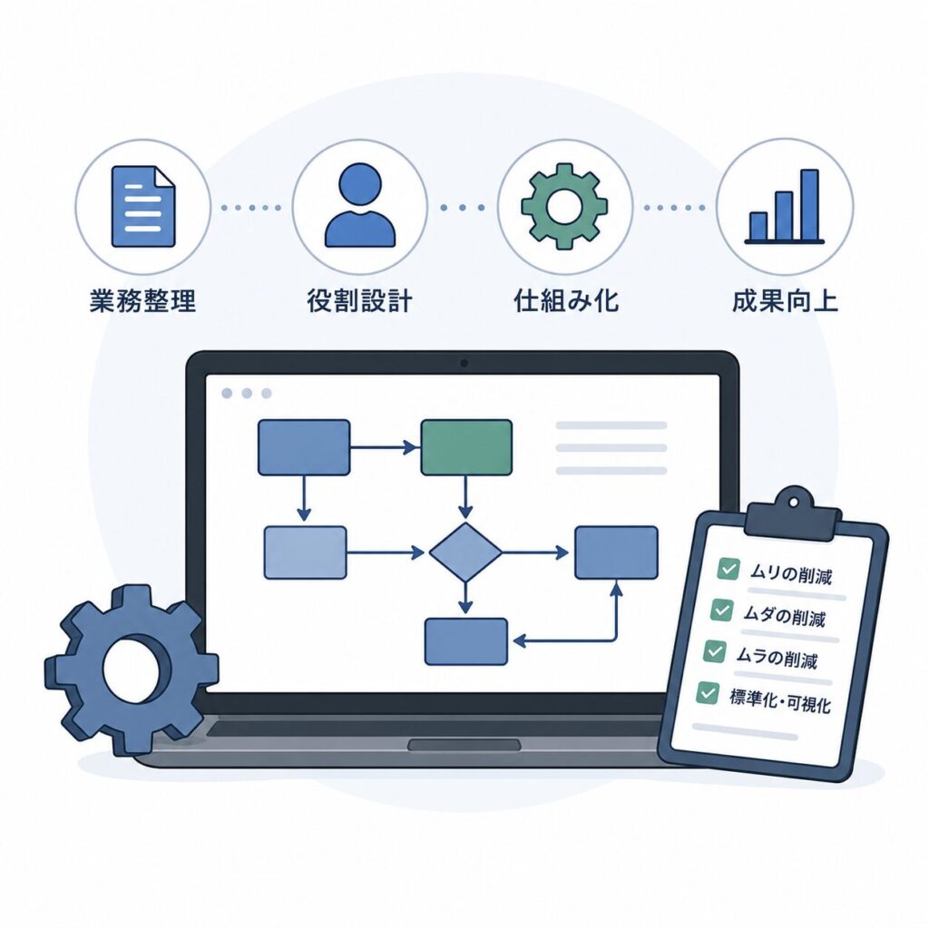 教えて嵐さん！中小企業の現場改善・DX支援の業務仕組み化。